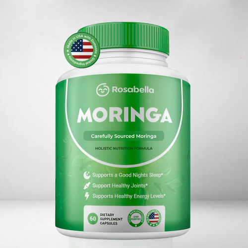 Moringa Capsules - Pure Moringa Powder, Energy, Skin, Immune & Gut Health Superfood, Rich in Antioxidants, Essential Vitamins & Amino Acids, Natural Green Superfood Supplement - 60 Count