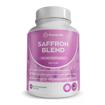 Saffron Blend Supplement for Men & Women – Saffron, B6, Magnesium & Herbal Extract Capsules – Supports Mood, Focus & Clarity – Non-GMO, Gluten-Free – 60 Capsules – 30-Day Supply